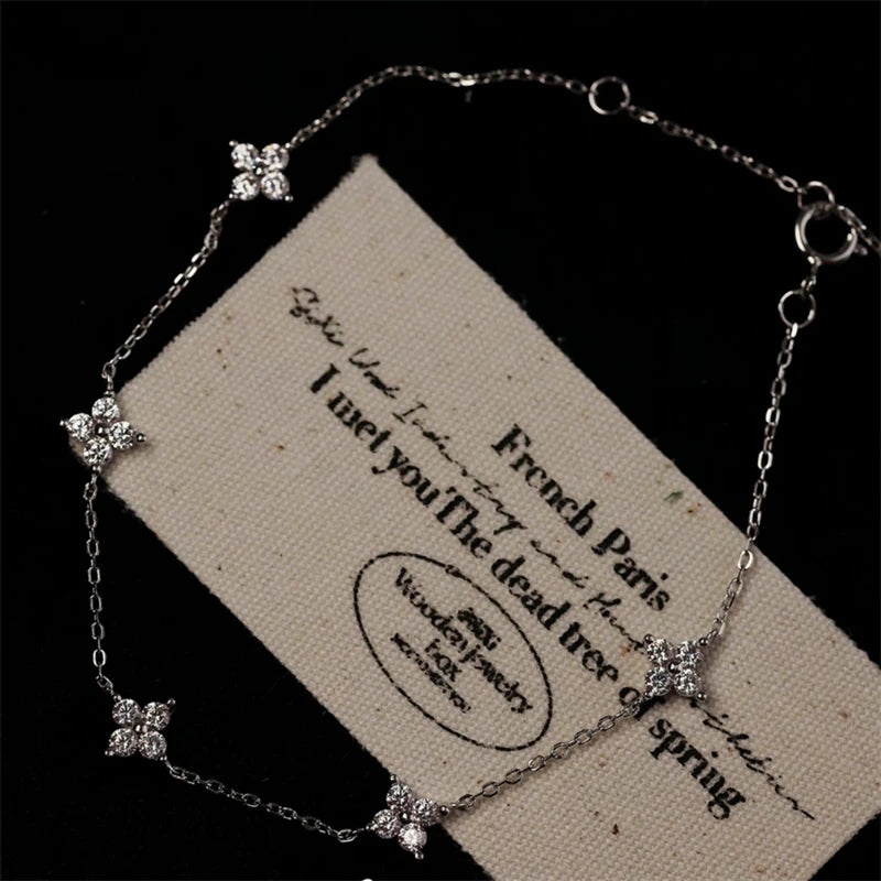 2Crystal Flower Bracelet Women