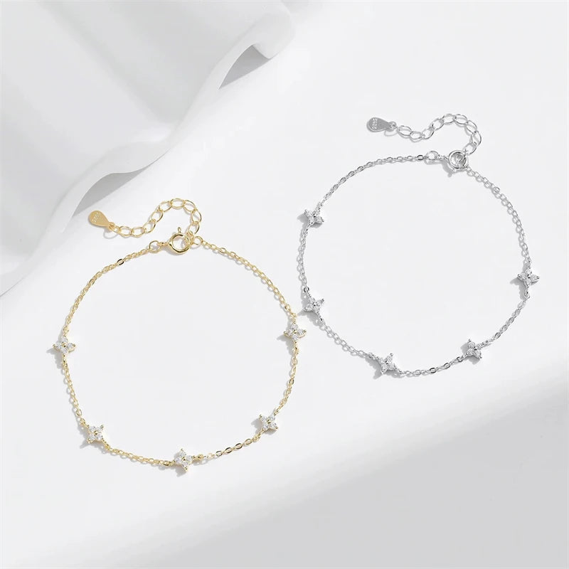 2Crystal Flower Bracelet Women